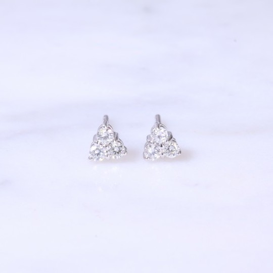 Trefoil Diamond Ear Studs 0.29ct