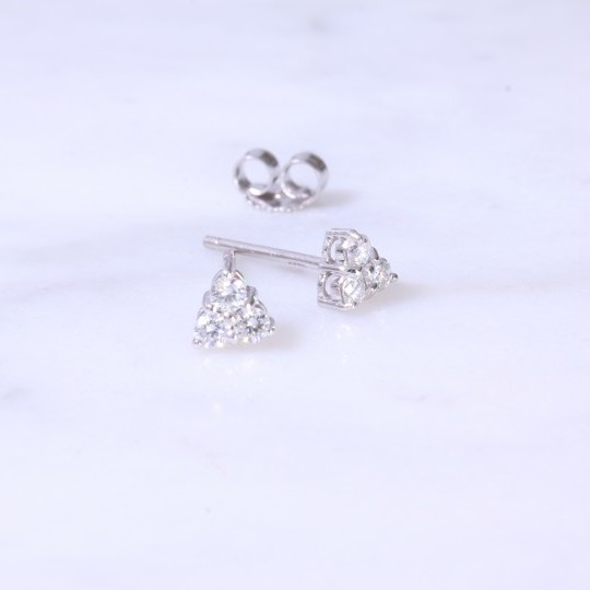 Trefoil Diamond Ear Studs 0.29ct