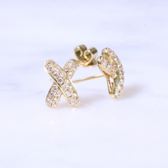 Diamond Cross Earrings 0.42ct