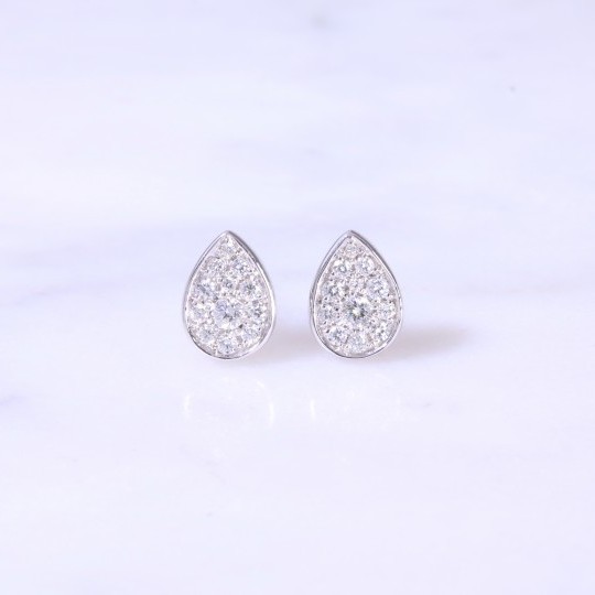 Tear Drop Diamond Earrings 0.23ct