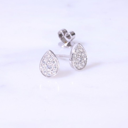 Tear Drop Diamond Earrings 0.23ct