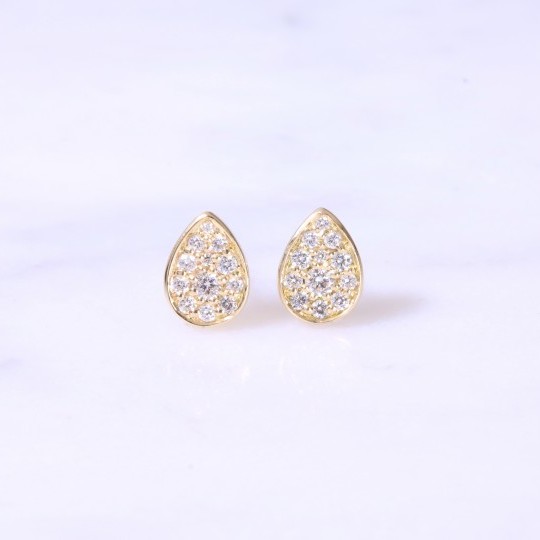 Tear Drop Diamond Earrings 0.22ct