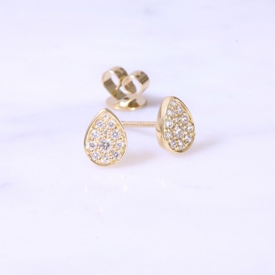 Tear Drop Diamond Earrings 0.22ct