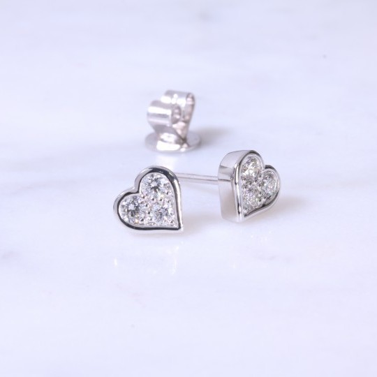 Diamond Heart Earrings 0.38ct