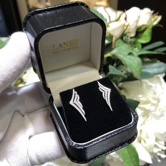 Deco Chevron Diamond Earrings