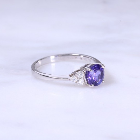 Tanzanite & Trefoil Diamond Ring