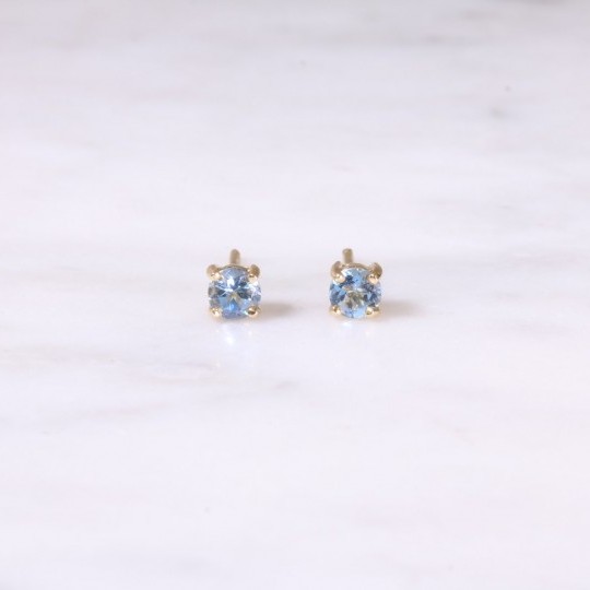 Single Stone Aquamarine Earrings