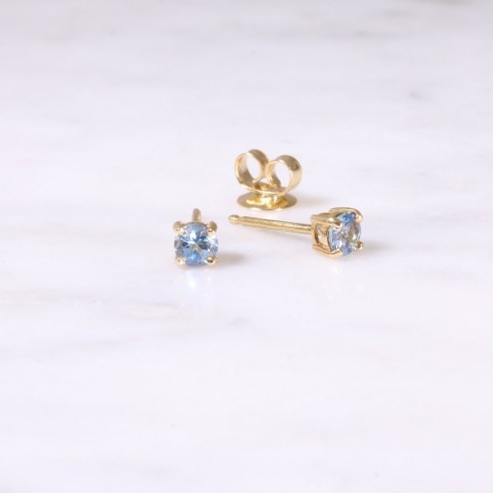 Single Stone Aquamarine Earrings