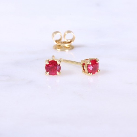 Single Stone Ruby Earrings