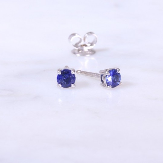 Single Stone Sapphire Ear Studs