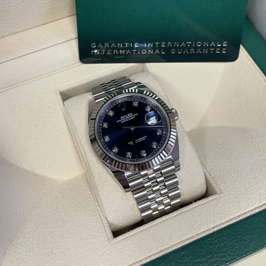 Unworn Rolex Datejust 41mm Blue Diamond Dial 126334