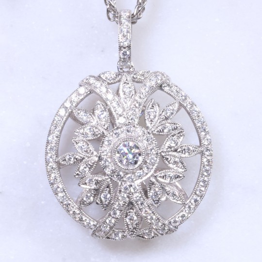 Diamond Deco Round Pendant