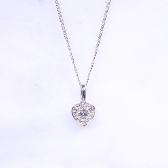 Diamond Heart Cluster Pendant 0.28ct