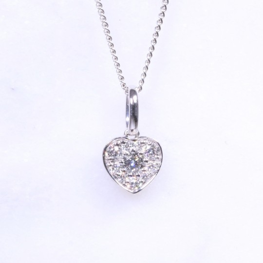 Diamond Heart Cluster Pendant 0.28ct