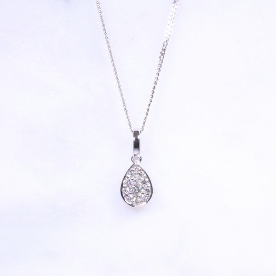 Diamond Pear Cluster Pendant 0.19ct