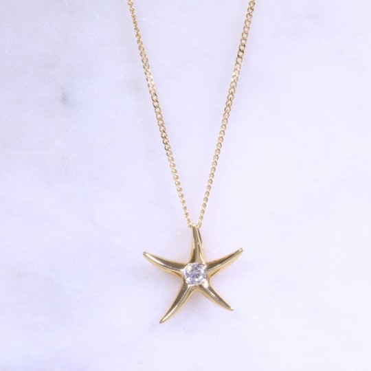 Diamond Starfish Necklace