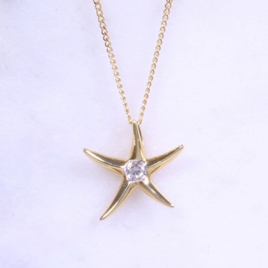 Diamond Starfish Necklace