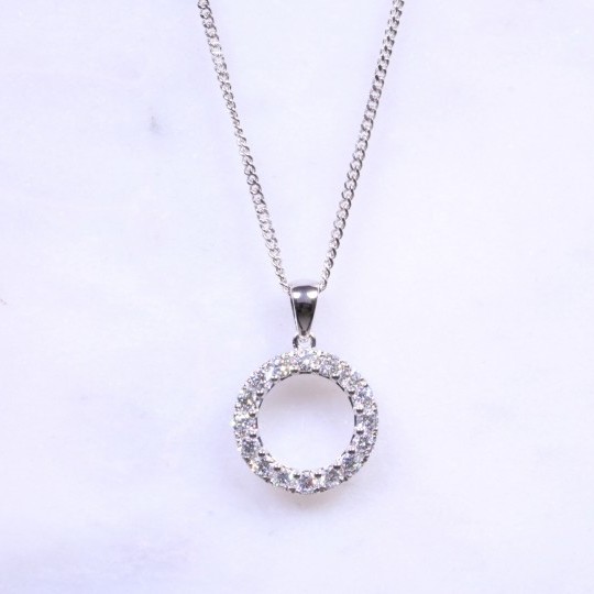 Round Brilliant Diamond 'Circle Of Life' Necklace