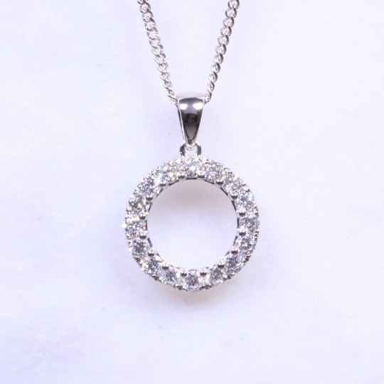 Round Brilliant Diamond 'Circle Of Life' Necklace