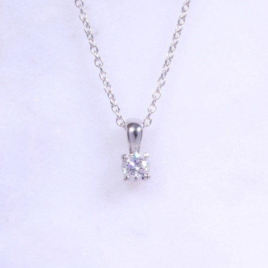 Round Brilliant Diamond Solitaire Necklace 0.20ct