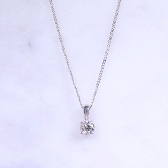 Round Brilliant Diamond Solitaire Necklace 0.40ct