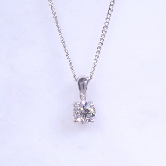 Round Brilliant Diamond Solitaire Necklace 0.40ct