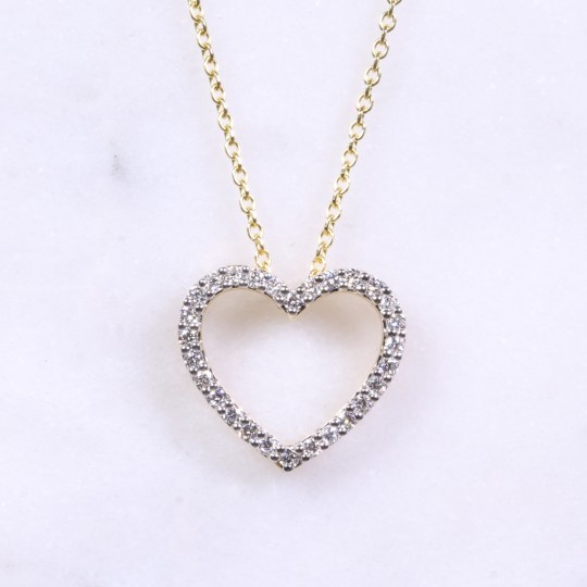 Open Heart Diamond Necklace