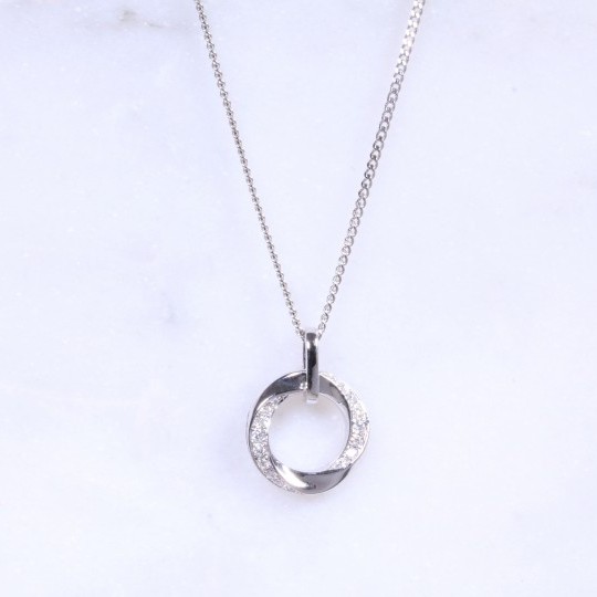 Diamond Twist Eternity Necklace