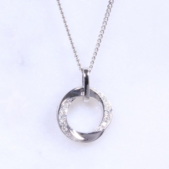 Diamond twist eternity pendant