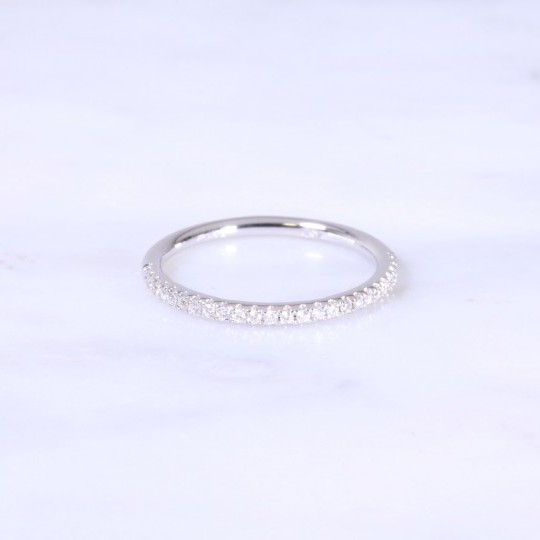 Micro Claw Set Diamond Half Eternity Ring 1.8mm