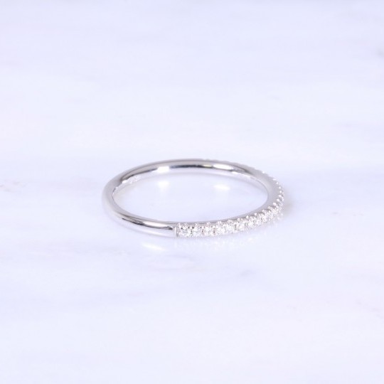 Micro Claw Set Diamond Half Eternity Ring 1.8mm