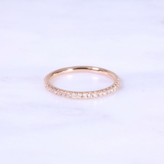 Micro Claw Set Diamond Half Eternity Ring 1.8mm