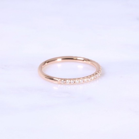 Micro Claw Set Diamond Half Eternity Ring 1.8mm