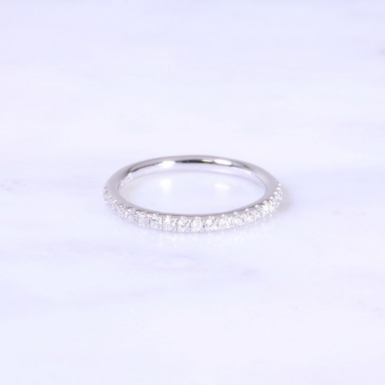 Micro Claw Set Diamond Half Eternity Ring 2mm