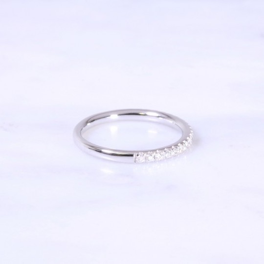 Micro Claw Set Diamond Half Eternity Ring 2mm