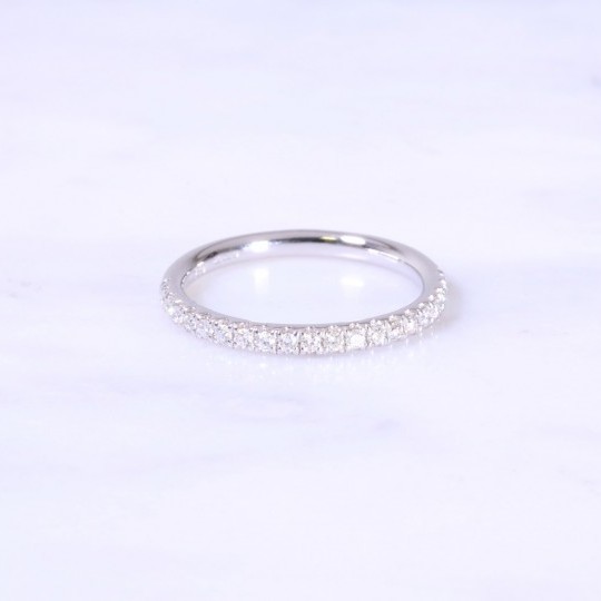 Micro Claw Set Diamond Half Eternity Ring 2.2mm