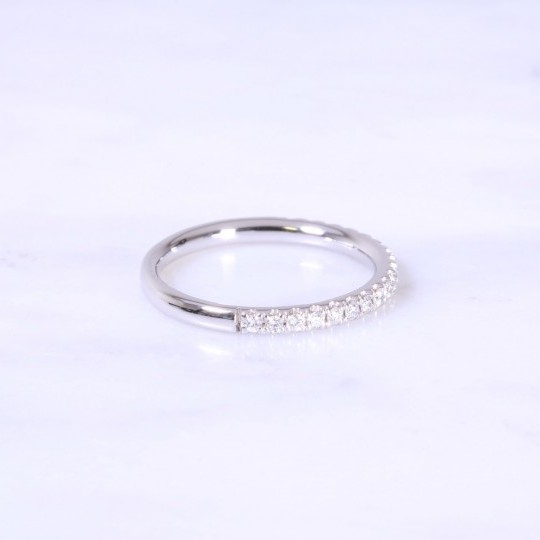 Micro Claw Set Diamond Half Eternity Ring 2.2mm