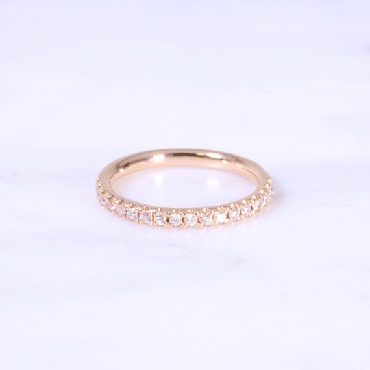 Micro Claw Set Diamond Half Eternity Ring 2.5mm