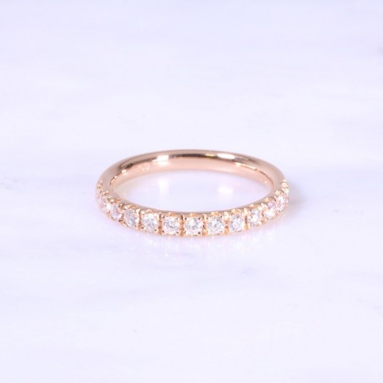 Micro Claw Set Diamond Half Eternity Ring 2.5mm