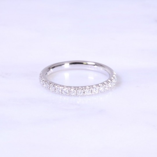 Micro Claw Set Diamond Half Eternity Ring 2.5mm