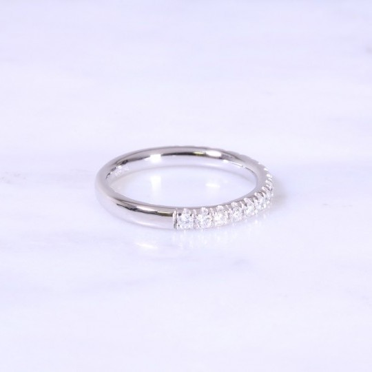 Micro Claw Set Diamond Half Eternity Ring 2.5mm