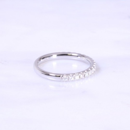 Micro Claw Set Diamond Half Eternity Ring 2.5mm