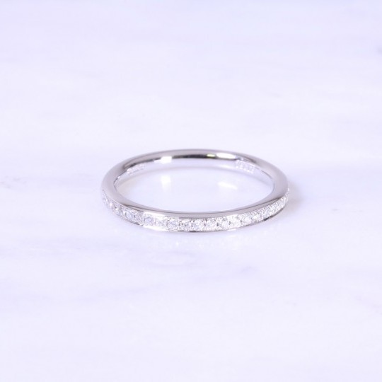 Grain Set Diamond Half Eternity Ring 2mm