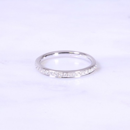 Grain Set Diamond Half Eternity Ring 2.5mm