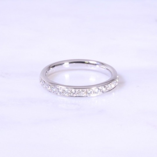 Grain Set Diamond Half Eternity Ring 3.5mm