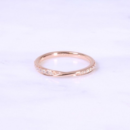 Rose Gold Twist Diamond Eternity Ring