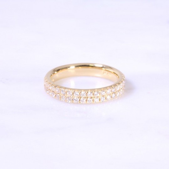 2 Row Diamond Half Eternity Ring