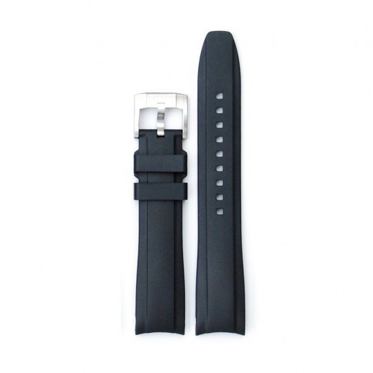 DEEPSEA Everest Curved End Black Rubber Strap With Tang Buckle