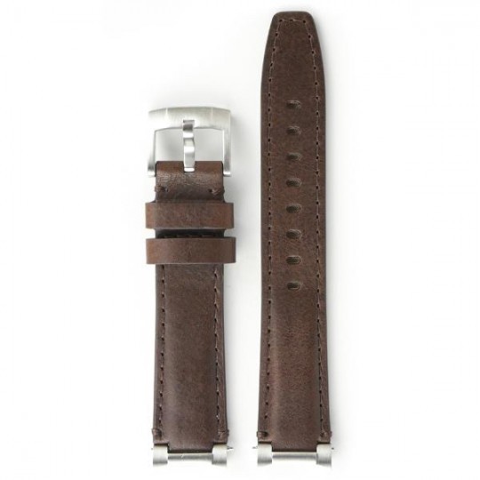 Everest Steel End Leather Strap in Brown