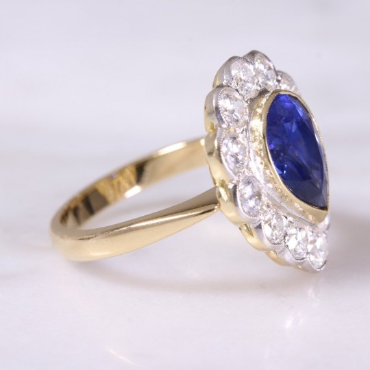 Secondhand Sapphire & Diamond Cluster Ring